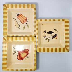 Signature Antipasto Dishes Set of 3 Veggies Debbie Segura Designs 2004